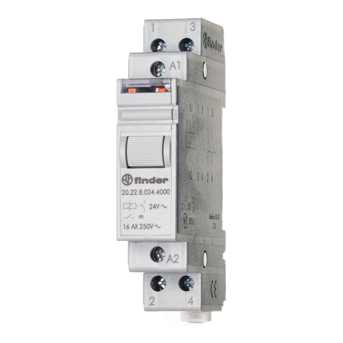 Finder Interrupteur à impulsion pour porte coulissante DIN 1S 20A 24VDC 20.21.9.024.4000