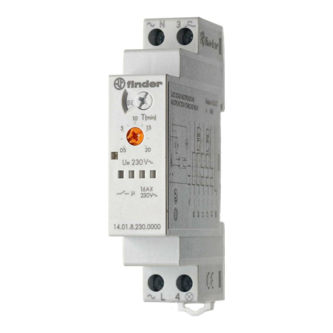 Finder Interrupteur automatique d’escalier N/L commut. 1P 16A 230VAC 14.01.8.230.0000