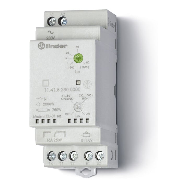 Finder Interrupteur crépusculaire 1000Lux 16A 230VAC 11.41.8.230.0000