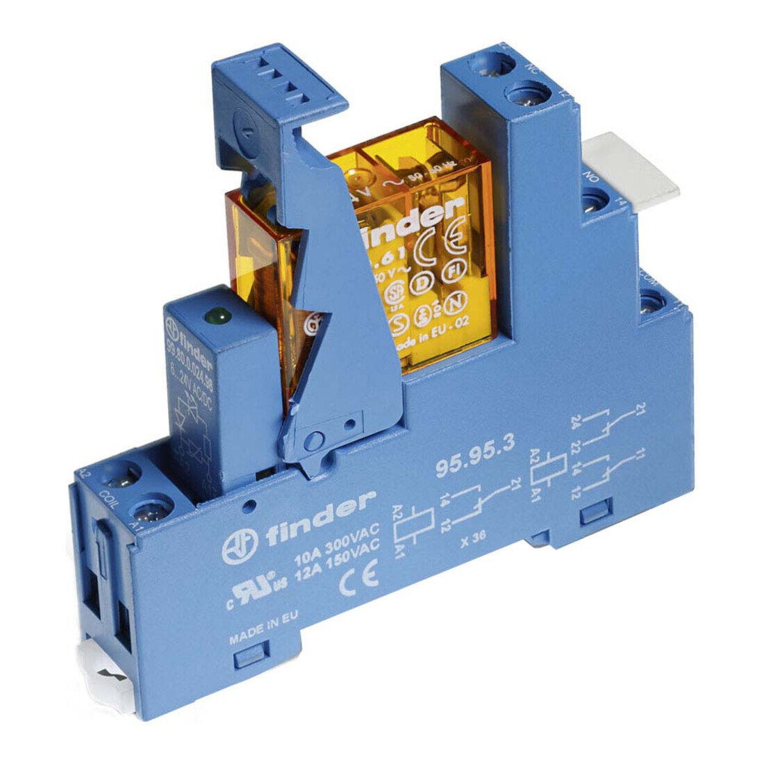 Finder Koppelrelais 230VAC 2W 8A m.Fas.+LED+Vari. 49.52.8.230.0060