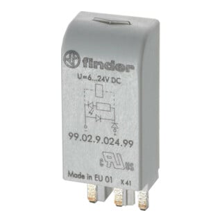 Finder LED vert + diode 6.. 24VCC for phase 95.03/05 99.02.9.024.99