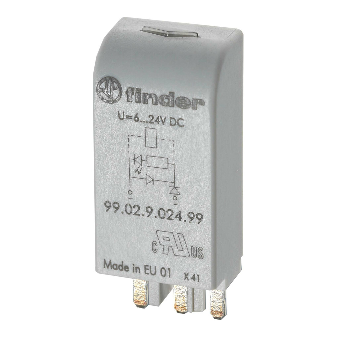 Finder LED vert + diode 6.. 24VCC for phase 95.03/05 99.02.9.024.99