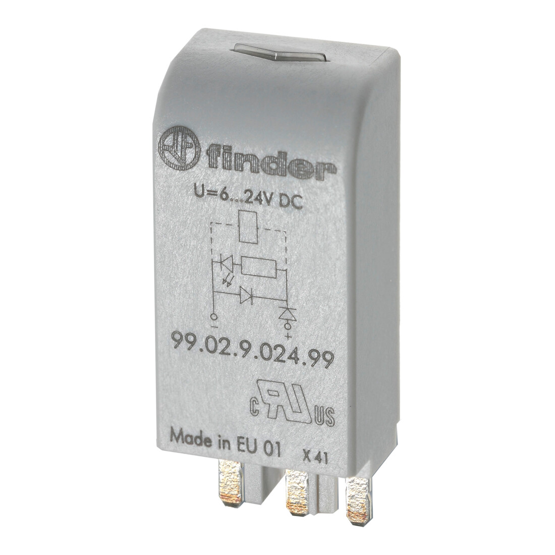 Finder LED vert + diode 6.. 24VCC for phase 95.03/05 99.02.9.024.99
