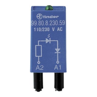 Finder LED vert + diode 6.. 24VCC pour phase 94.82/83/84 99.80.9.024.99