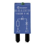 Finder LED vert + diode 6.. 24VCC pour phase 94.82/83/84 99.80.9.024.99-1
