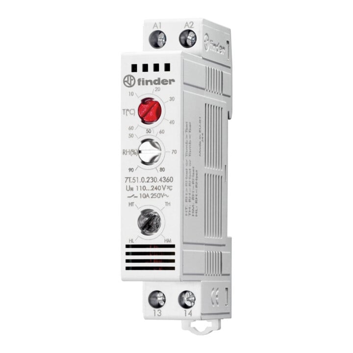 Finder Multi-Thermo-/Hygrostat 1S 10A 110-230VAC 7T.51.0.230.4360