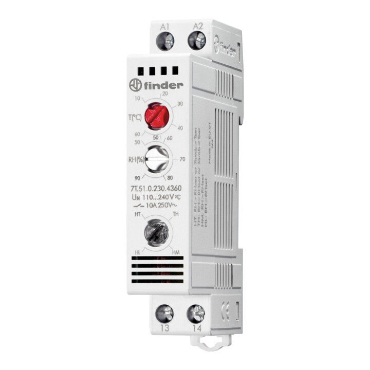 Finder Multi-thermostat/hygrostat 1S 10A 110-230VAC 7T.51.0.230.4360