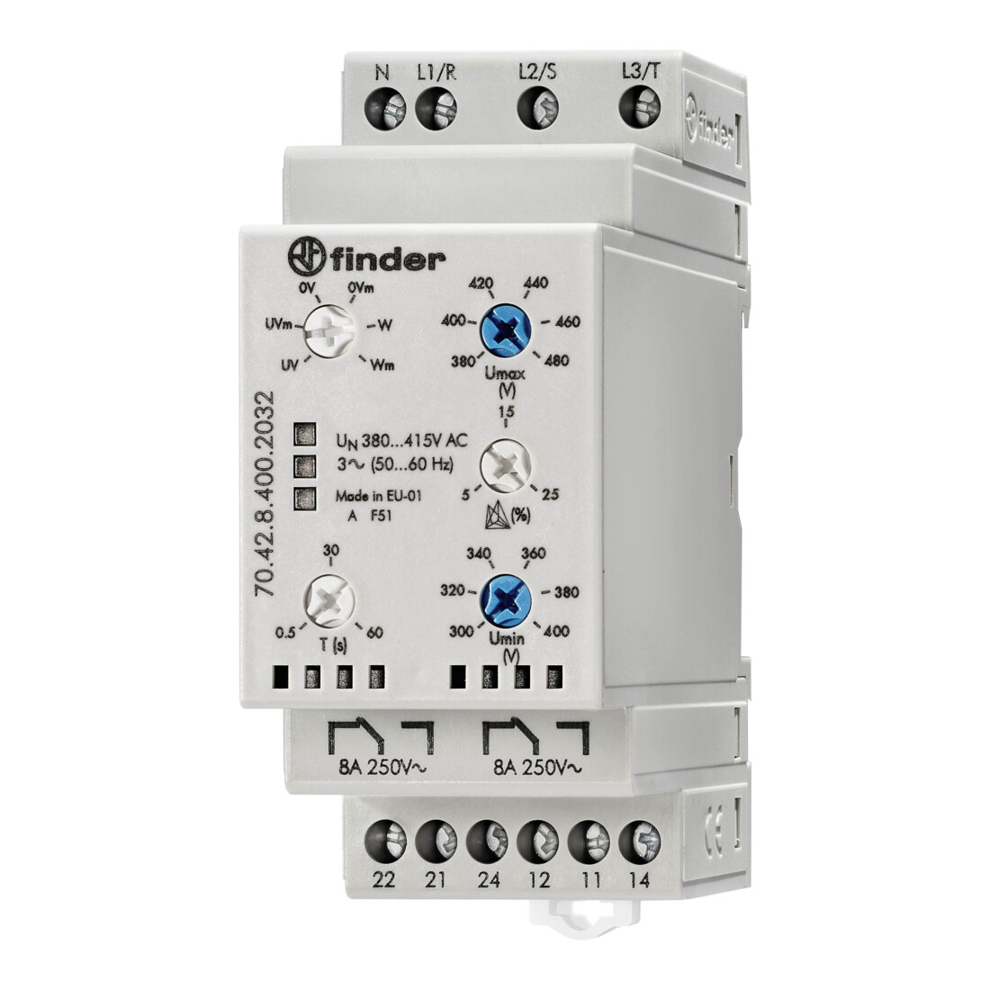 Finder Netzüberwachung 3-Phasen, 380-415VAC 70.42.8.400.2032