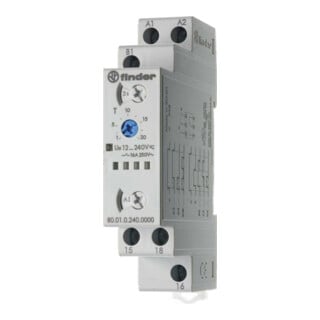 Finder Relais multifonction temporisé 12-240V AC/DC, 1W, 16A 80.01.0.240.0000