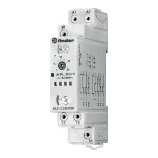 Finder Relais temporisé 1W, 8A, 24-240VAC/DC 80.51.0.240.P000