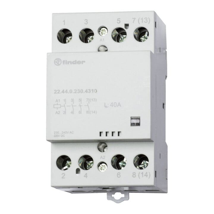 Finder Schütz für Reiheneinbau 4S, 40A 22.44.0.230.4310