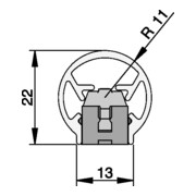 Fingerschutzprofil BU-22K+ L.1000mm Bands.verkehrsweiß ATHMER-4