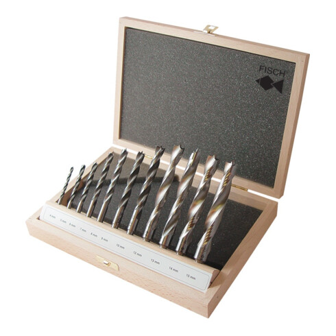 FISCH Forets hélicoïdaux bois Stz.HSS Profi 11 pcs 4-16 mm R