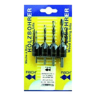 FISCH Holzspiralbohrer -/Versenker-Satz 3-4-5-6mm auf Karte