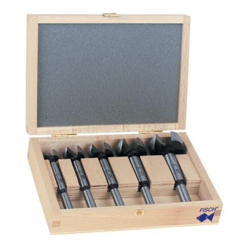 FISCH Set forstner-houtboren, in houten box, Aantal boren: 5