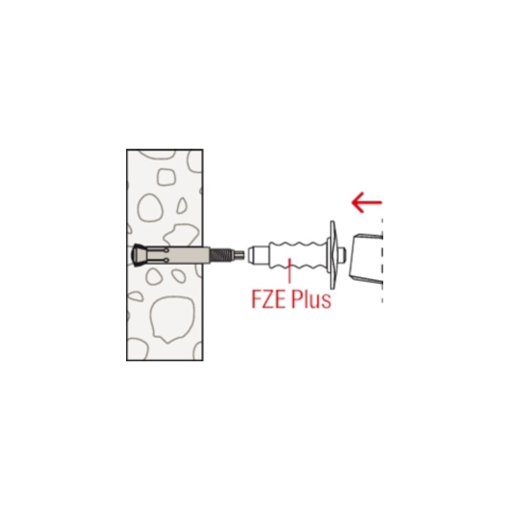 fischer Ancrage Zykon pour la fixation d'échelons métalliques FZA 14 x 40 ST R en acier inoxydable