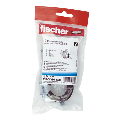 fischer articulated pipe clamp FGRS Plus 3/4" B (2)