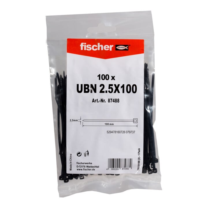 fischer attache-câble UBN 2,5x100 noir