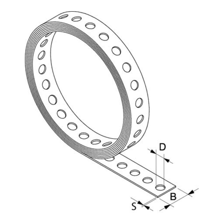 fischer Bande perforée acier, galvanisée LBV 12/10m