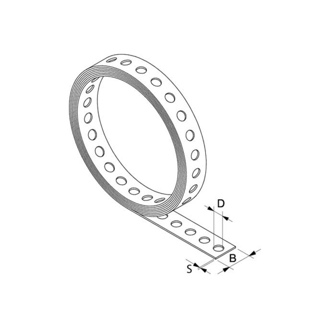 fischer Bande perforée acier, galvanisée LBV 12/10m