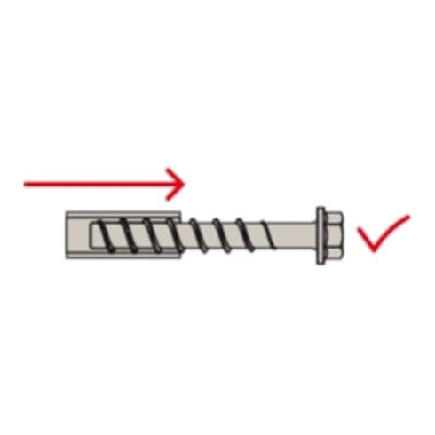 fischer betonschroef FBS II 8x190 140/125 US zeskantkop met TX opname