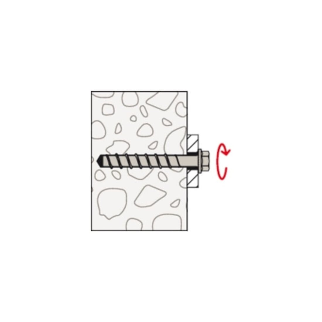fischer betonschroef FBS II 8x190 140/125 US zeskantkop met TX opname