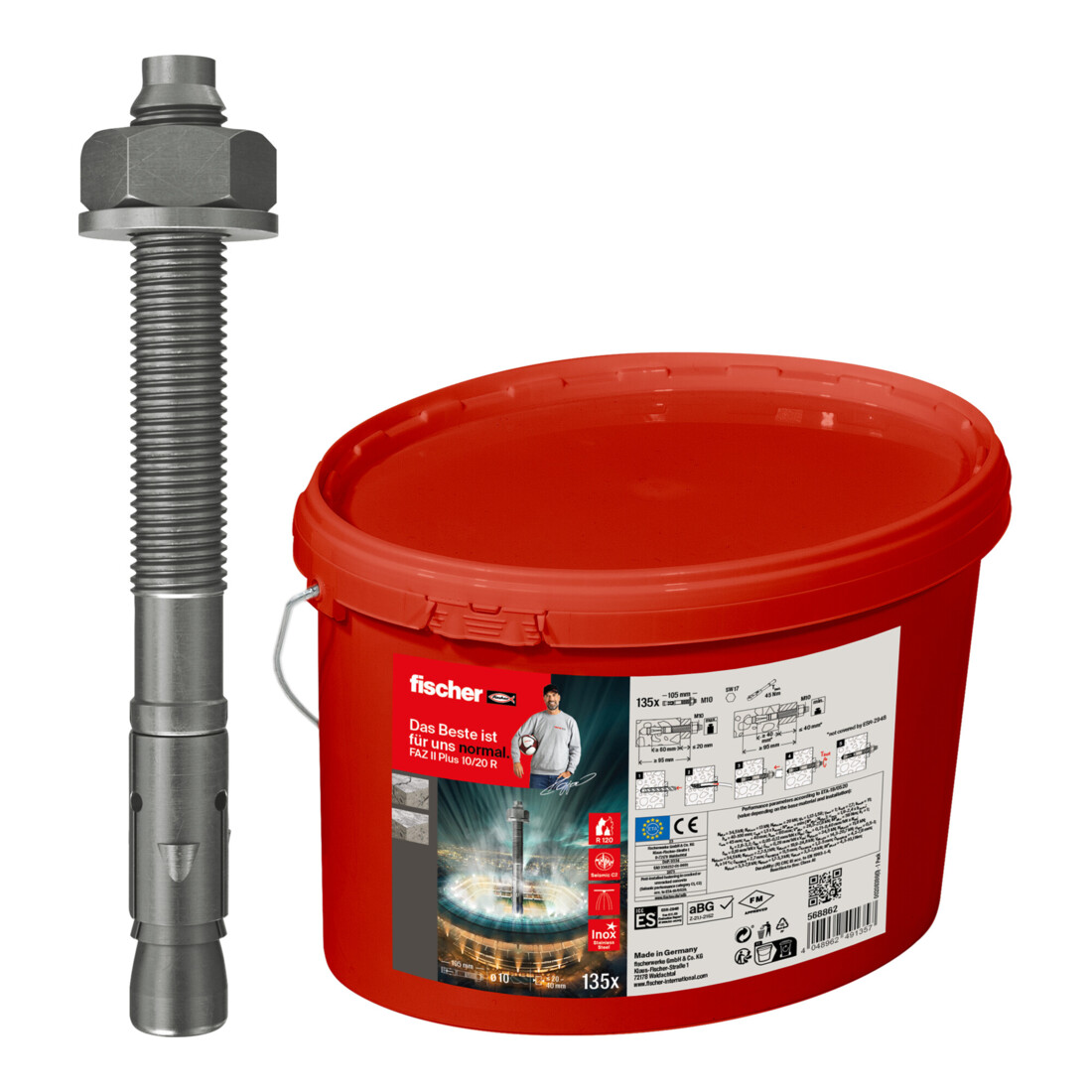 fischer Bolzenanker FAZ II Plus 10/20 R Eimer