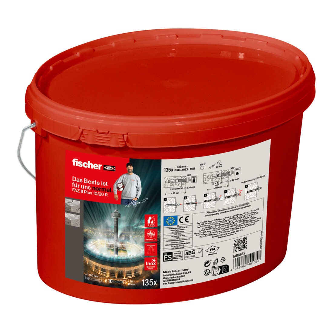 fischer Bolzenanker FAZ II Plus 10/20 R Eimer