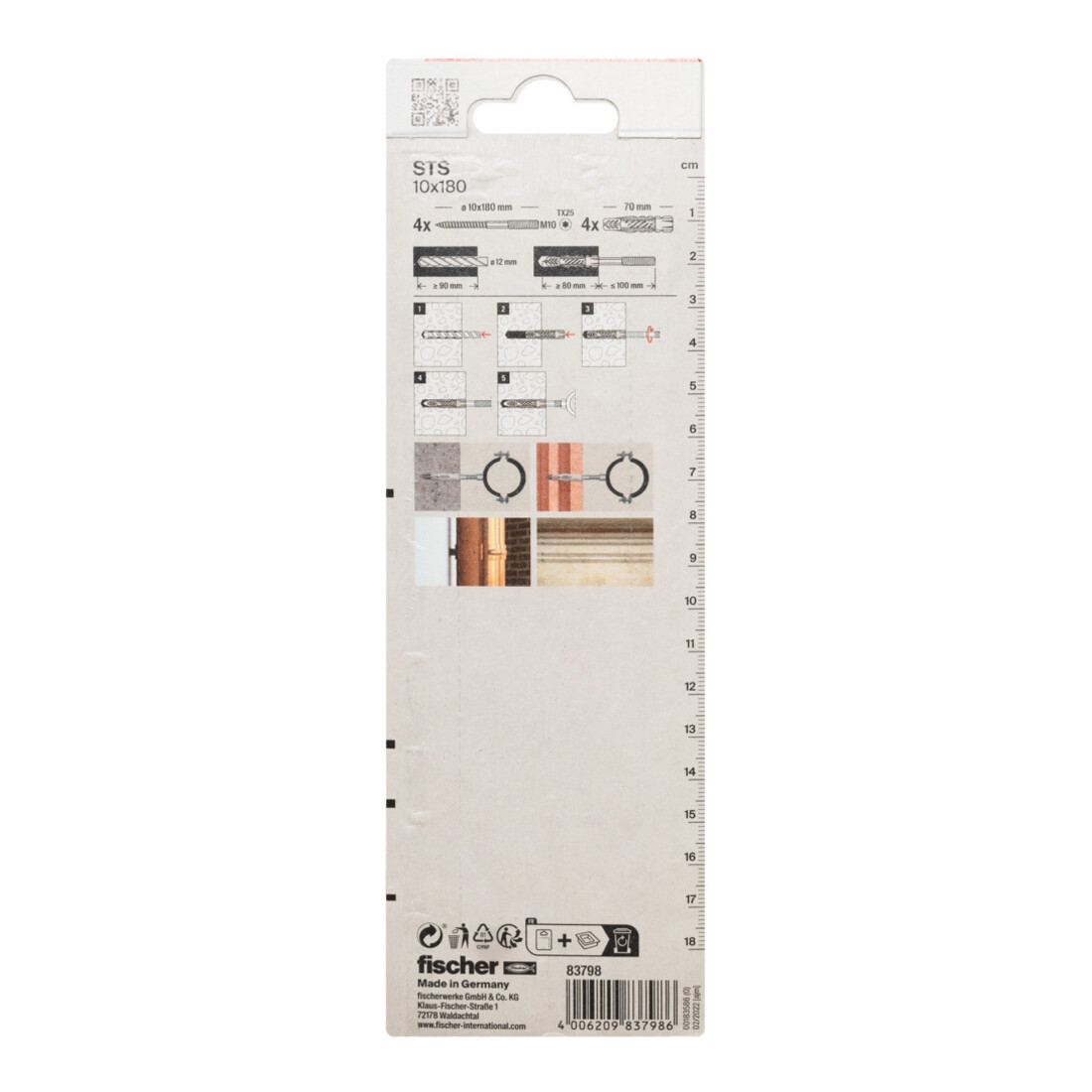 fischer Boulon à tige filetée STS 10 x 180 + UX K SB-SaMo