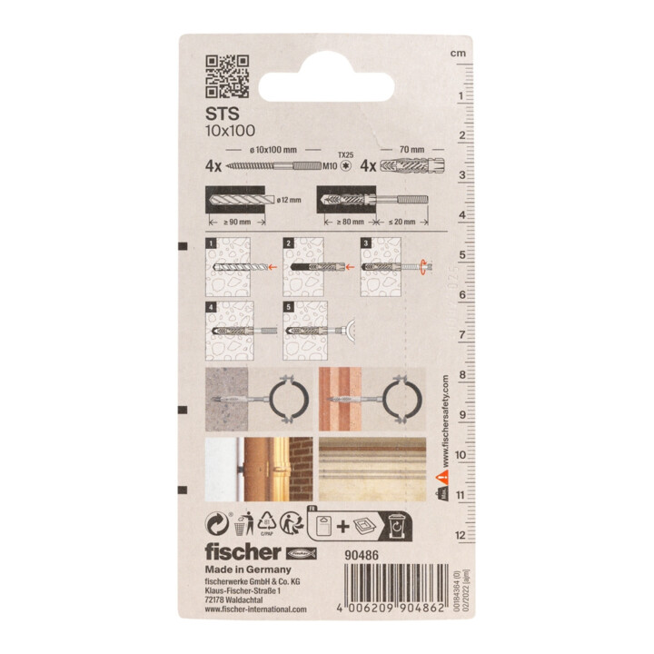 fischer Boulon à vis STS 10 x 100 + UX K SB-SaMo