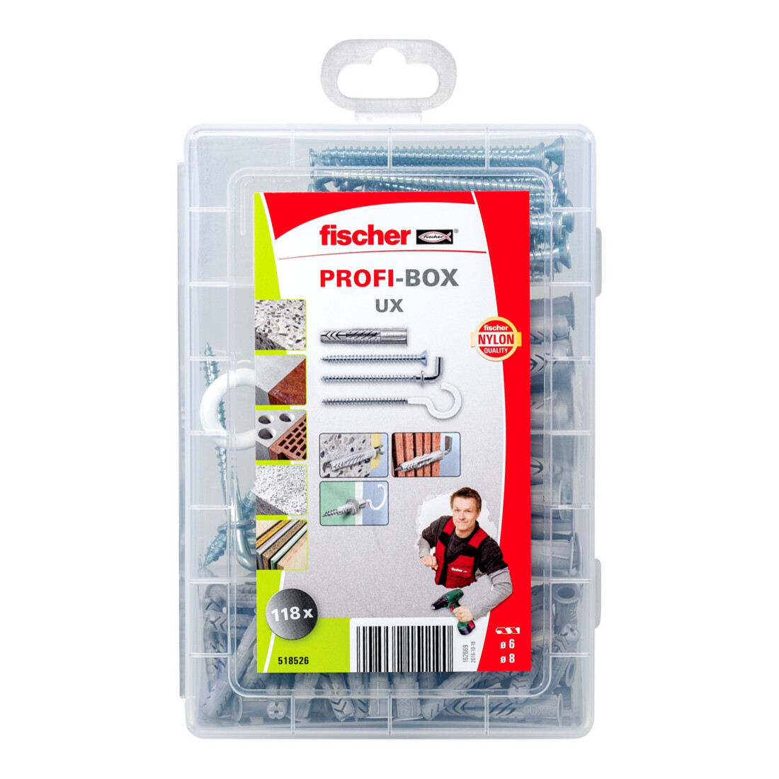 fischer  Box Universeelplug UX + schroeven + haken