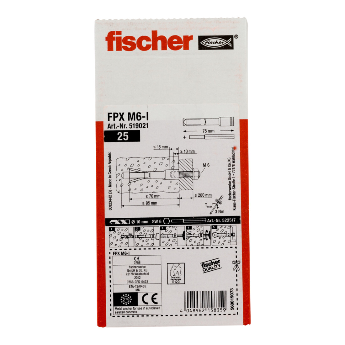 Fischer gasbeton anker gegalvaniseerd FPX