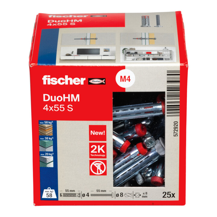 fischer Cheville à expansion DuoHM 4x55 S PZ