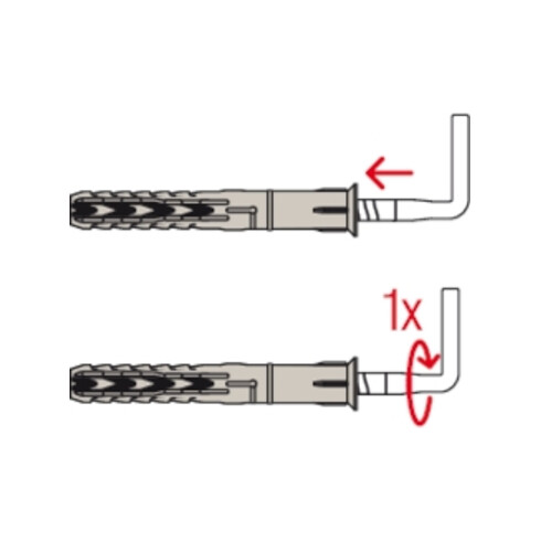 fischer Cheville à long fût SXR 8x60 blanche K NV