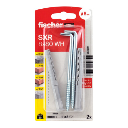 fischer Cheville à long fût SXR 8x80 WH K NV