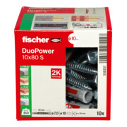 fischer Cheville bi-matière DuoPower 10 x 80 S avec vis, boîte à fenêtre-2