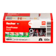fischer Cheville bi-matière DuoPower 5 x 25 sans vis, boîte à fenêtre-2