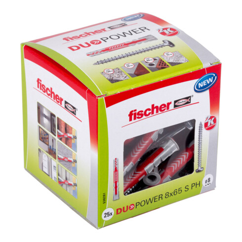 fischer Cheville bi-matière DuoPower 8 x 65 PH avec vis