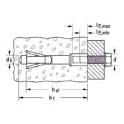 fischer Cheville pour béton cellulaire FPX M 12 I-4
