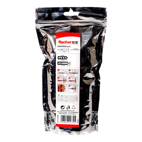 fischer Chevilles Big Pack DuoPower 6 (240)