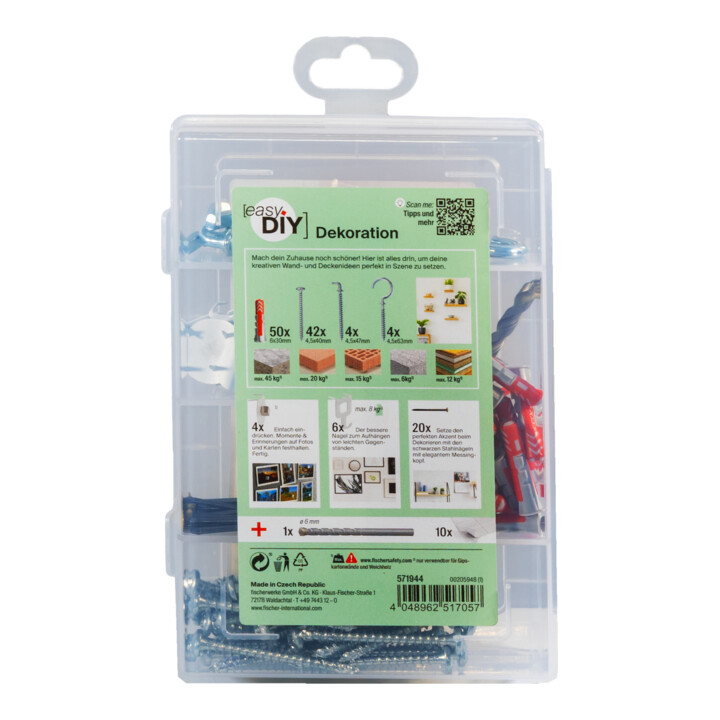 fischer Décoration easyDIY Box + Vis (141 pièces)