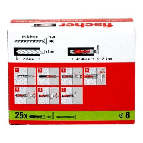 fischer  Deuvel EasyHook Hoek 6 DuoPower