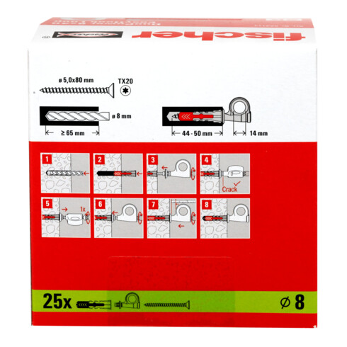 fischer  Deuvel EasyHook Hoek 8 DuoPower