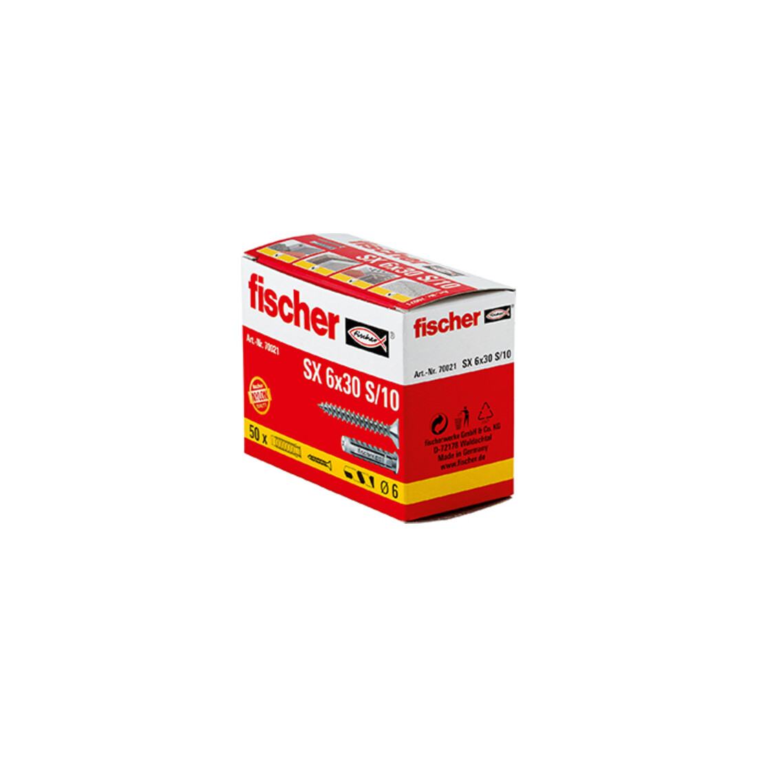 fischer Dübel Befest.-Satz SX 6 S/10