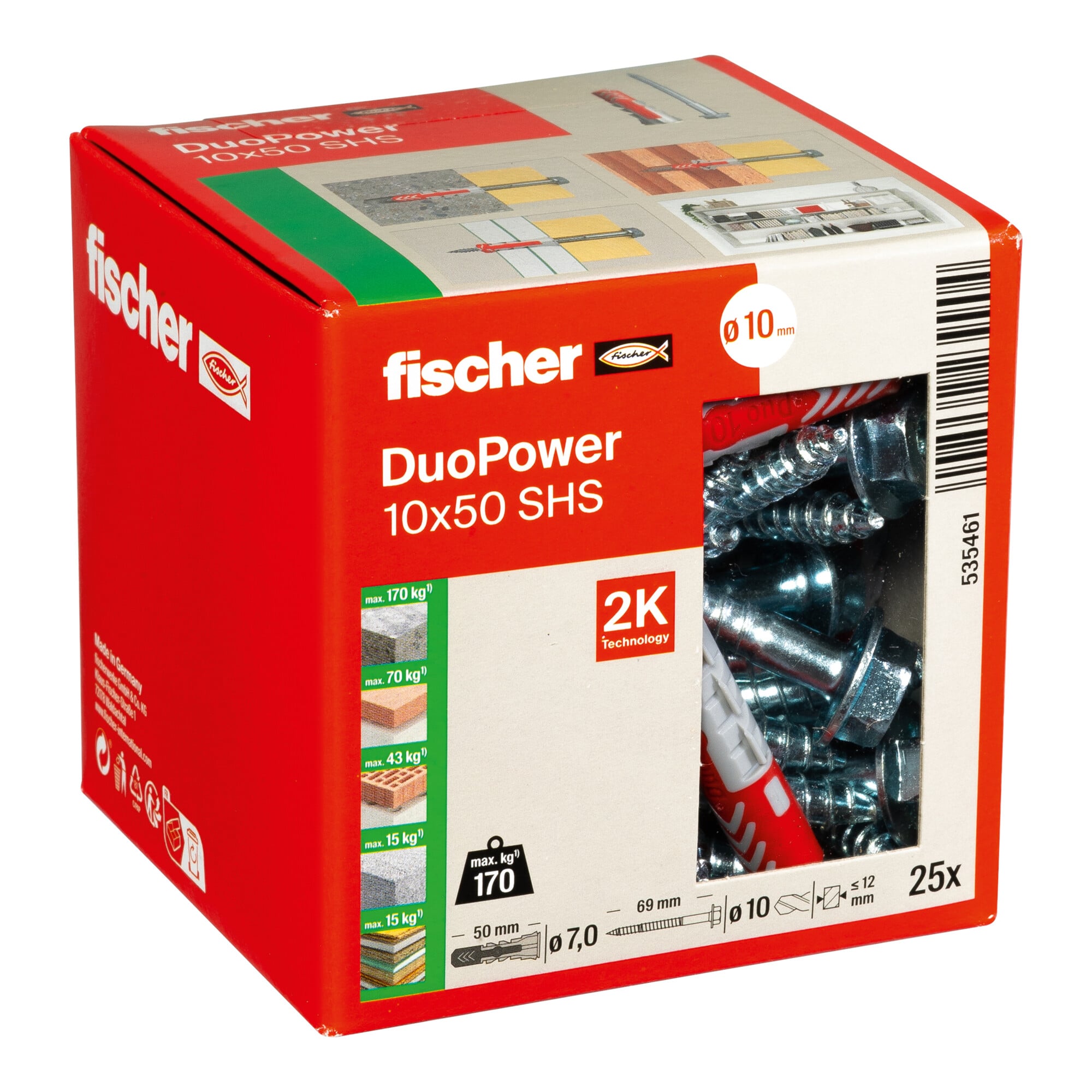 fischer Dübel DuoPower 10x50 S LD