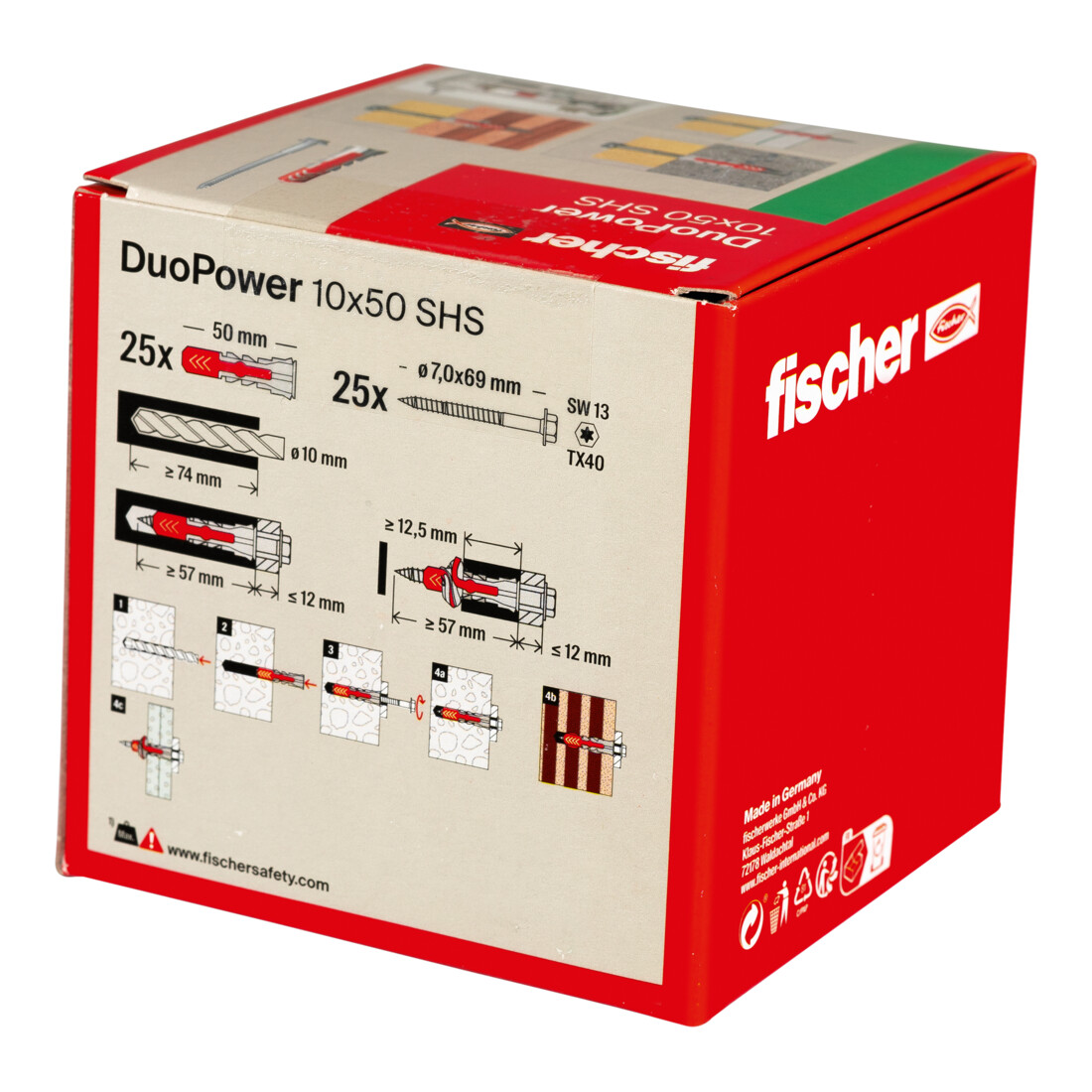 fischer Dübel DuoPower 10x50 S LD