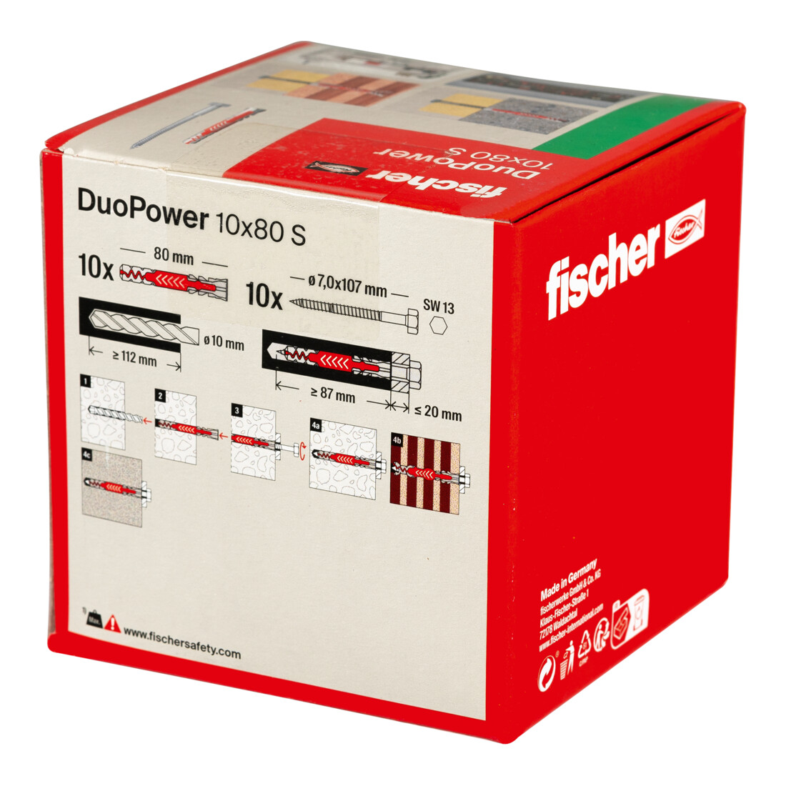 fischer Dübel DuoPower 10x80 S LD