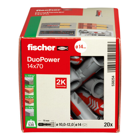 fischer Dübel DuoPower 14x70 LD