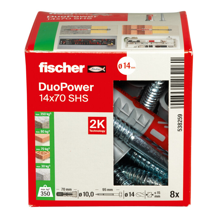 fischer Dübel DuoPower 14x70 S LD