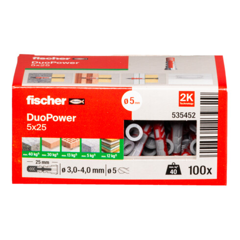 fischer Dübel DuoPower 5x25 LD